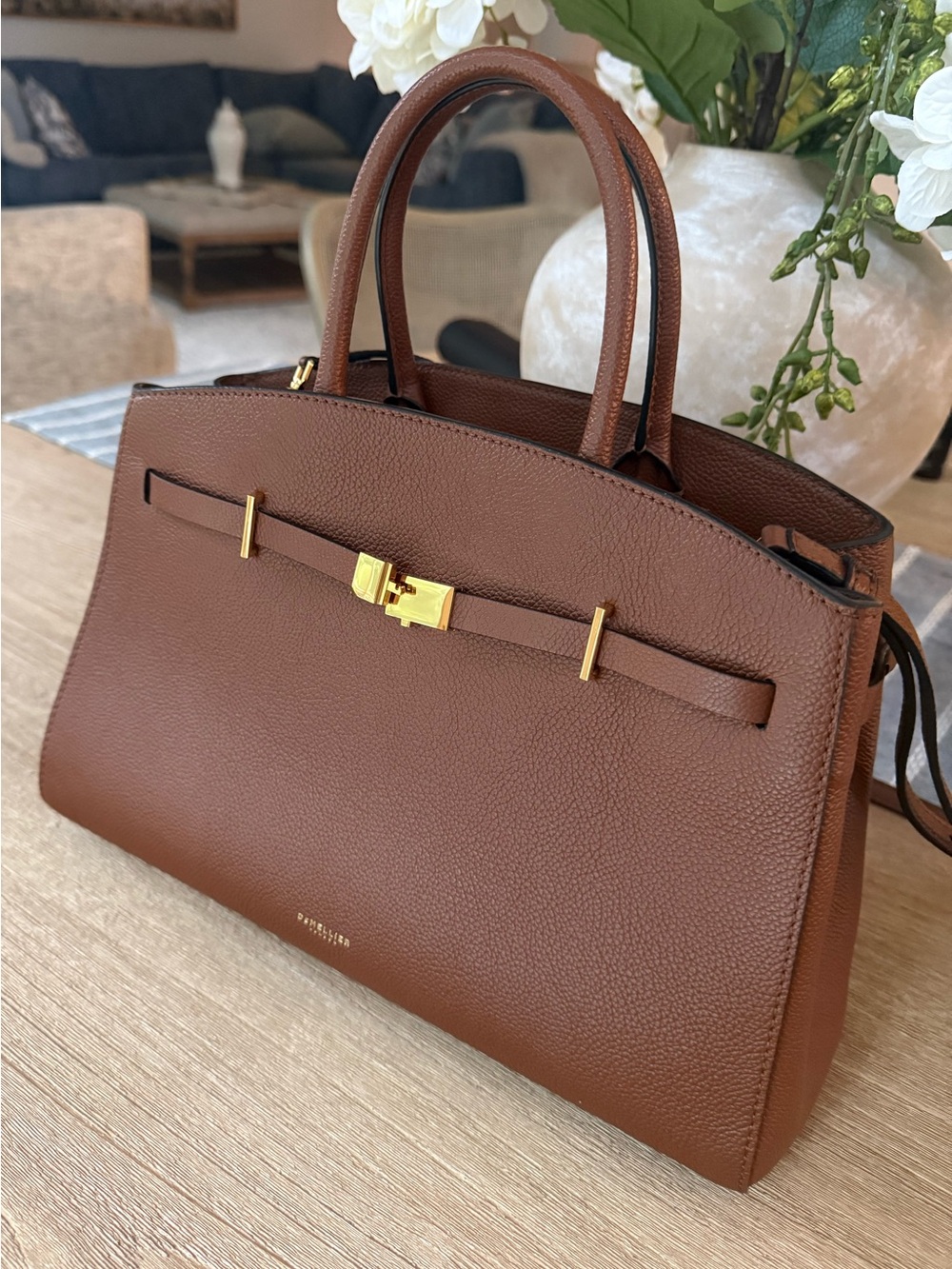 Demellier London  Midi Hudson brown hand and shoulder bag